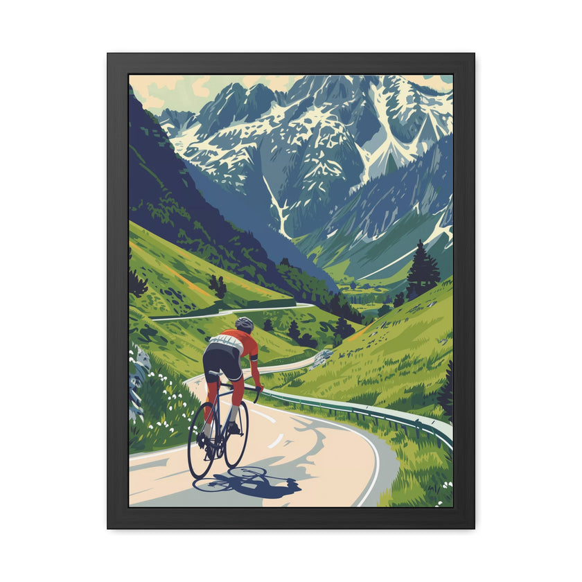 Beautiful Landscape Cycling, Beautiful Road Cycling Framed Poster