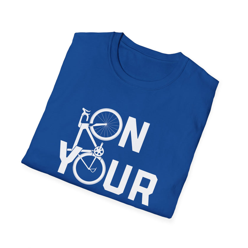 Cycling T-Shirt - 'On Your Left' Road Bike Design Shirt