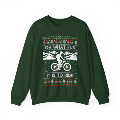 Mountain Bike Ugly Christmas Sweatshirt, MTB Oh What Fun It Is To Ride Sweatshirt