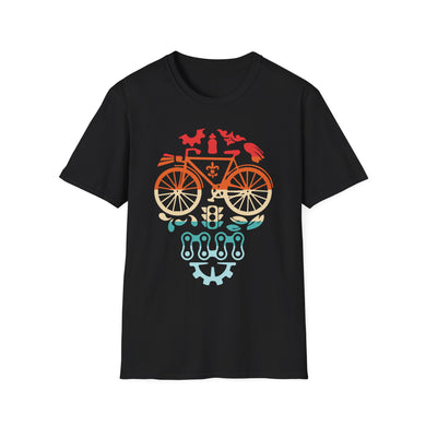 Cycling Skull, Bicycle Parts Skull Shirt, Bike Lover Gift Shirt