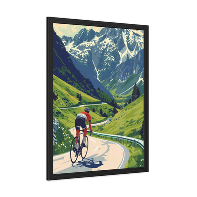 Beautiful Landscape Cycling, Beautiful Road Cycling Framed Poster