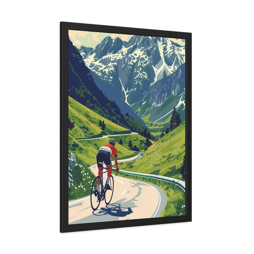 Beautiful Landscape Cycling, Beautiful Road Cycling Framed Poster