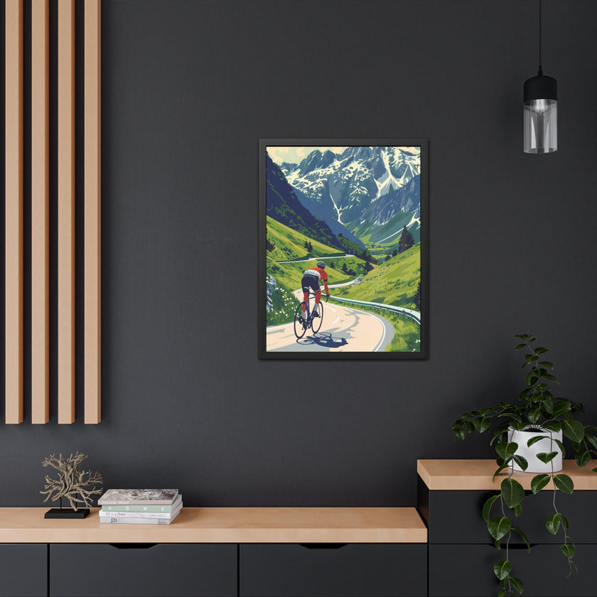 Beautiful Landscape Cycling, Beautiful Road Cycling Framed Poster