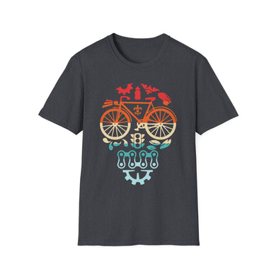 Cycling Skull, Bicycle Parts Skull Shirt, Bike Lover Gift Shirt