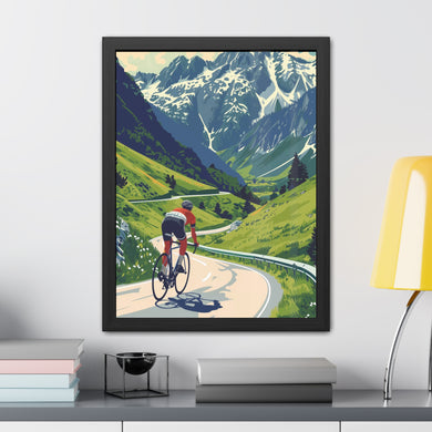 Beautiful Landscape Cycling, Beautiful Road Cycling Framed Poster