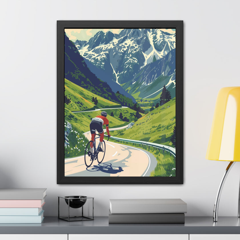 Beautiful Landscape Cycling, Beautiful Road Cycling Framed Poster