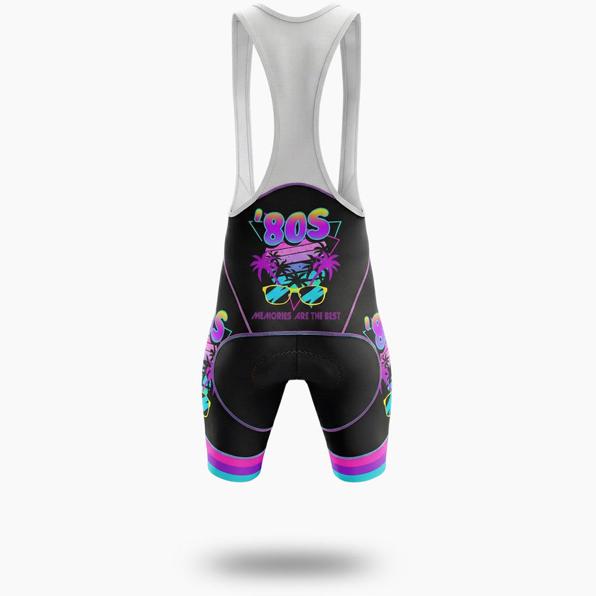 80s Tropical Retro, The 80s Memories, Miami Vice Bike Cycling Jersey - Bib Shorts-White