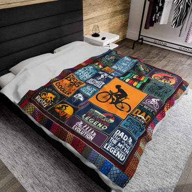 Cycling Blanket, Love Bicycle Blanket, Love Cycling, Gift For Cyclist Velveteen Plush Blanket