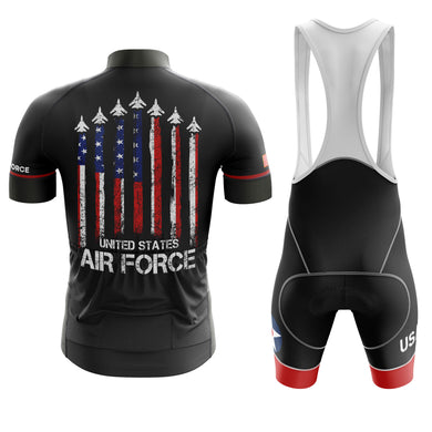 US Air Force, US Flag Aircraft Cycling Jersey Kit, Cycling Bib Shorts