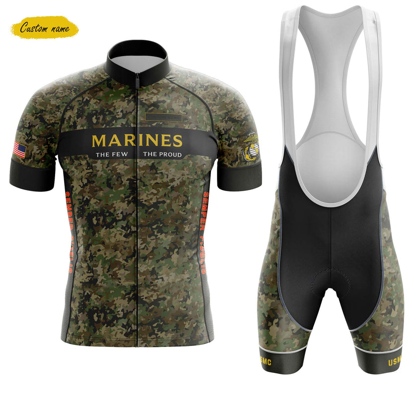 USMC Camo Cycling Kit, Marines The Few The Proud Camouflage Personalized Name Cycling Set