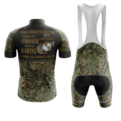 Marine Corps Camouflage Cycling Kit, Marine Will Definitely Kil You Camo Jersey or Bibs Short