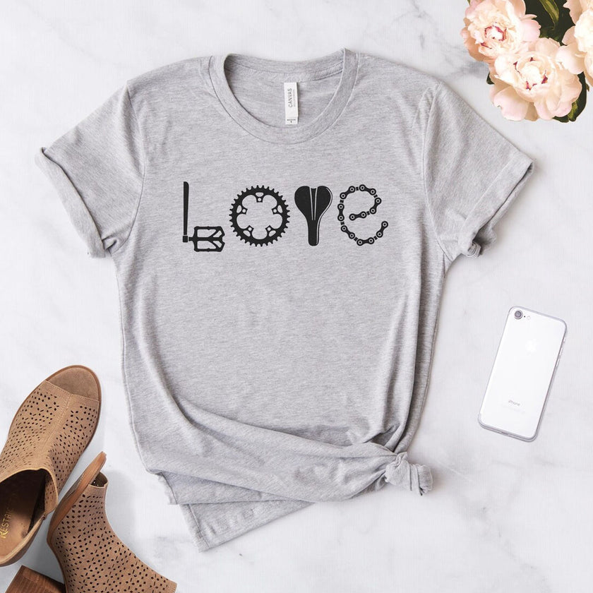 Love Biking Shirt, Cycologist Shirt, LOVE  By Bicycle Parts T-Shirt