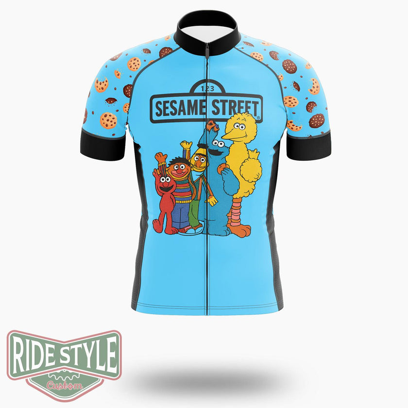 Abcd Cookie And The Monsters Cycling Jersey Kit, Bicycle Clothing - Short Sleeve Cycling Jersey-White