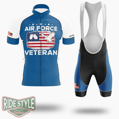 Air Force Veteran Military Veteran Cycling Jersey - Short Sleeve Cycling Jersey Kit-White