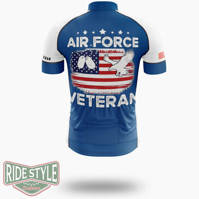 Air Force Veteran Military Veteran Cycling Jersey - Short Sleeve Cycling Jersey-White