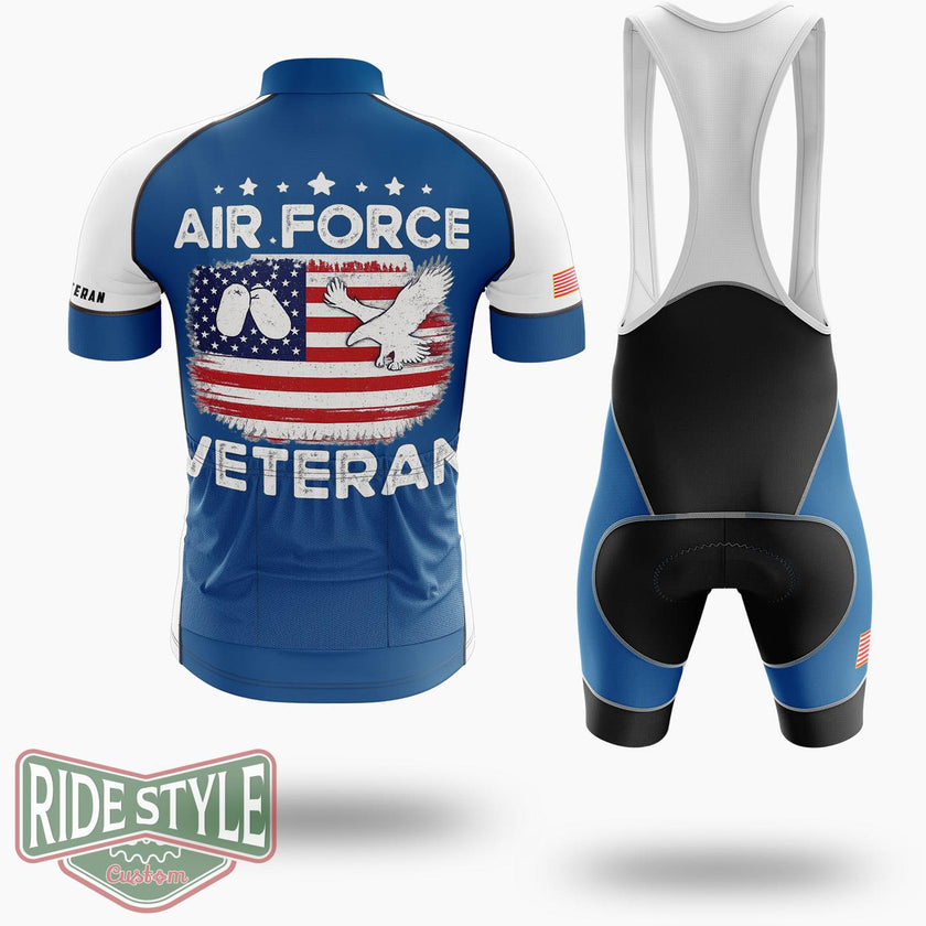Air Force Veteran Military Veteran Cycling Jersey - Short Sleeve Cycling Jersey Kit-White
