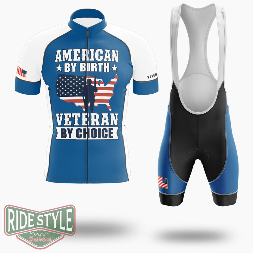 American By Birth Veteran By Choice Cycling Jersey - Short Sleeve Cycling Jersey Kit-White