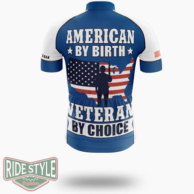 American By Birth Veteran By Choice Cycling Jersey - Short Sleeve Cycling Jersey-White