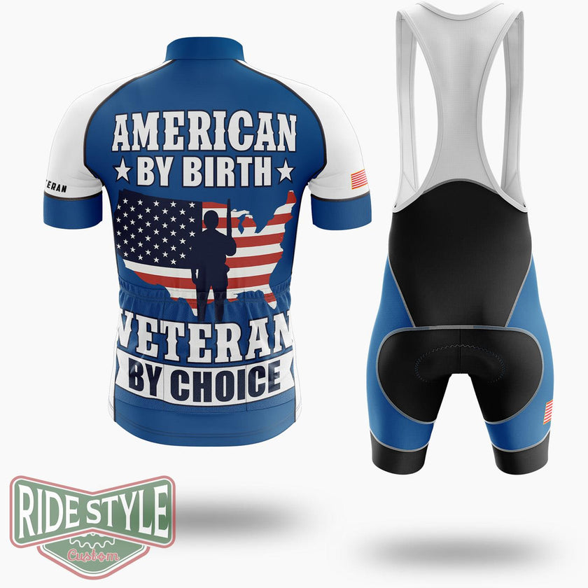 American By Birth Veteran By Choice Cycling Jersey - Short Sleeve Cycling Jersey Kit-White