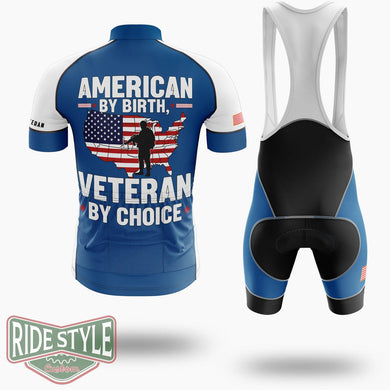 American By Birth Veteran By Choice, Veterans Day Gift For Army Navy Marines Air Force Cycling Jersey - Short Sleeve Cycling Jersey Kit-White