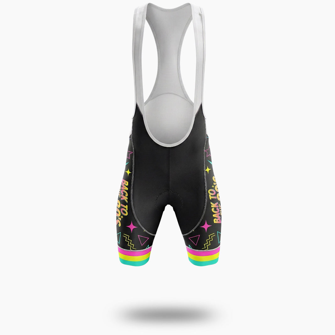 Back To The 80s, Retro Cassette Tape Memories Cycling Jersey - Bib Shorts-White