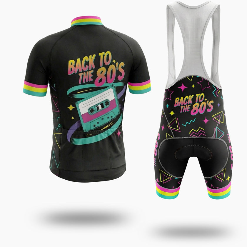Back To The 80s, Retro Cassette Tape Memories Cycling Jersey - Short Sleeve Cycling Jersey Kit-White