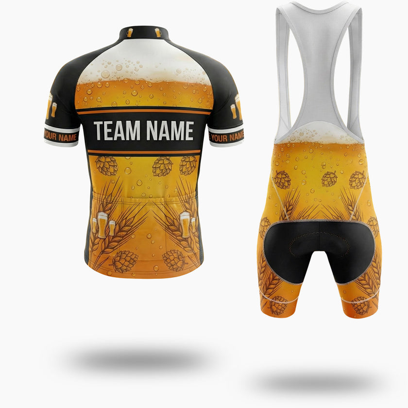 Beer Cycling Jersey Custom Team Name, Logo Team, Custom Your Name Men's Bike Jersey - Short Sleeve Cycling Jersey Kit-White