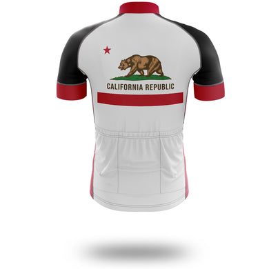 California Republic State Flag Cycling Jersey, California Bear California Jersey Kit - Short Sleeve Cycling Jersey-Black