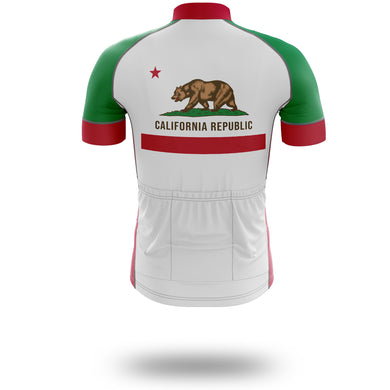 California Republic State Flag Cycling Jersey, California Bear California Jersey Kit - Short Sleeve Cycling Jersey-Green