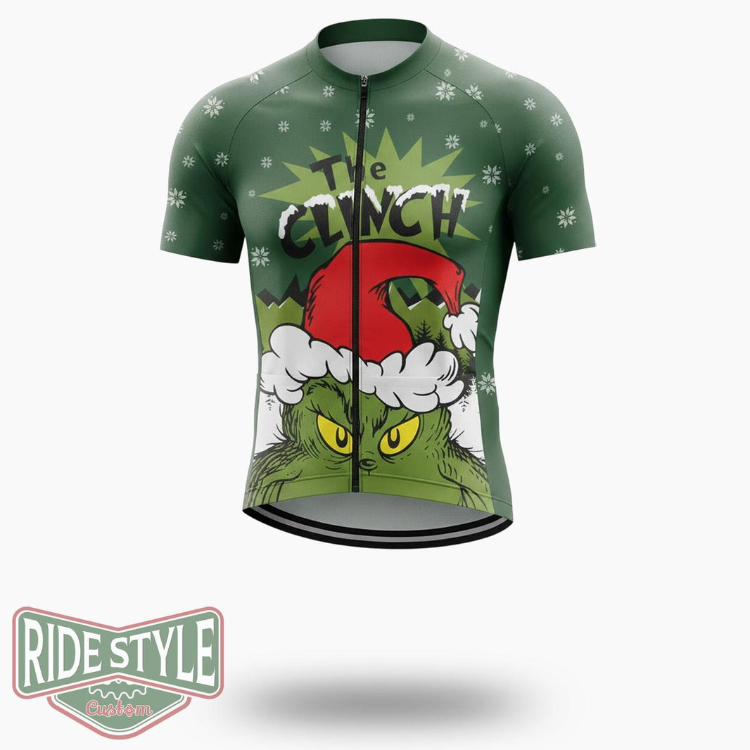 Clinch Santa Clause Cycling Jersey Kit - Short Sleeve Cycling Jersey-White