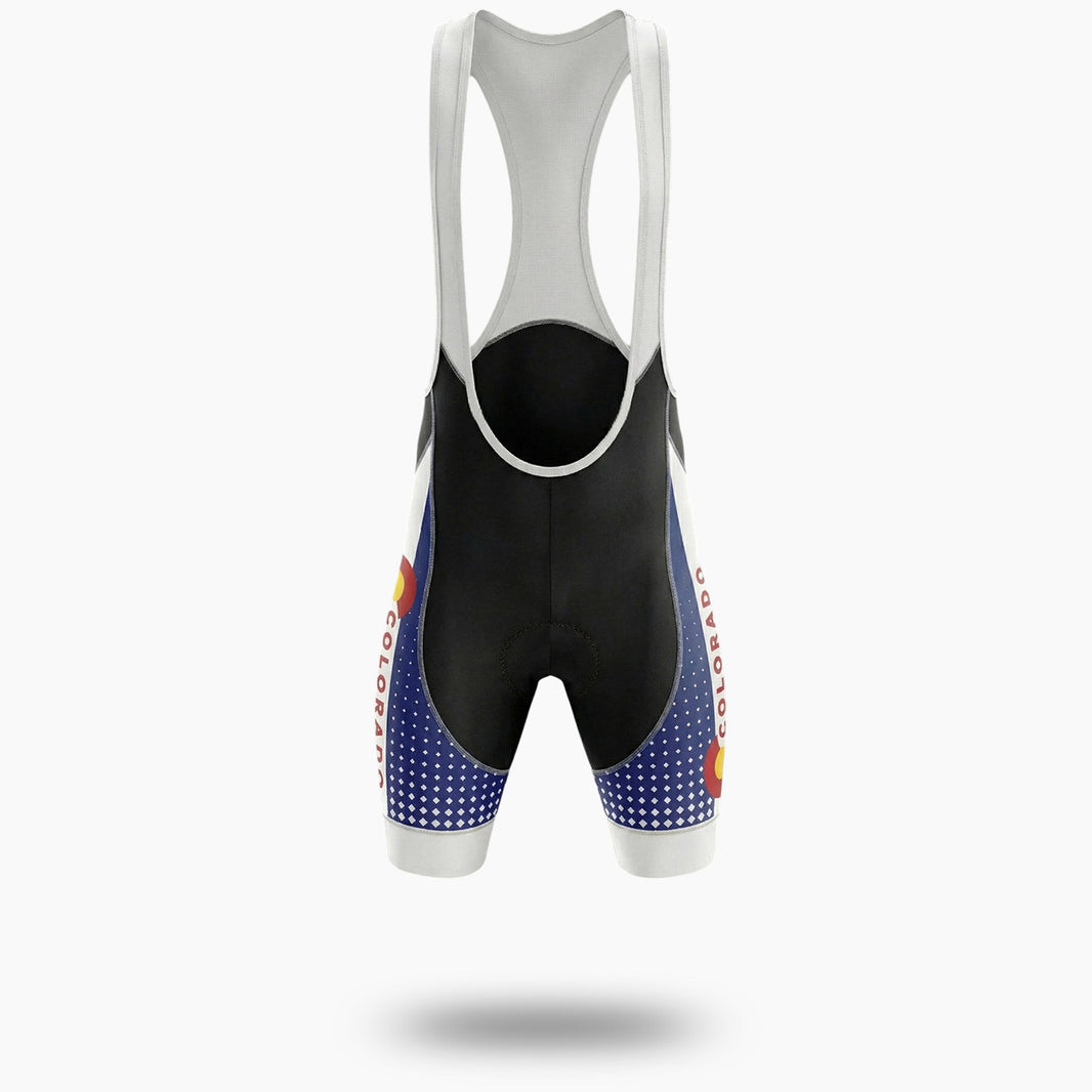 Colorado Halftone Pattern Cycling Jersey For Men, Gift For Cyclist In Colorado - Bib Shorts-White