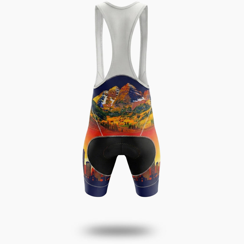 Colorado State Men's Cycling Jersey, Colorado Mountain Bike Jersey - Bib Shorts-White