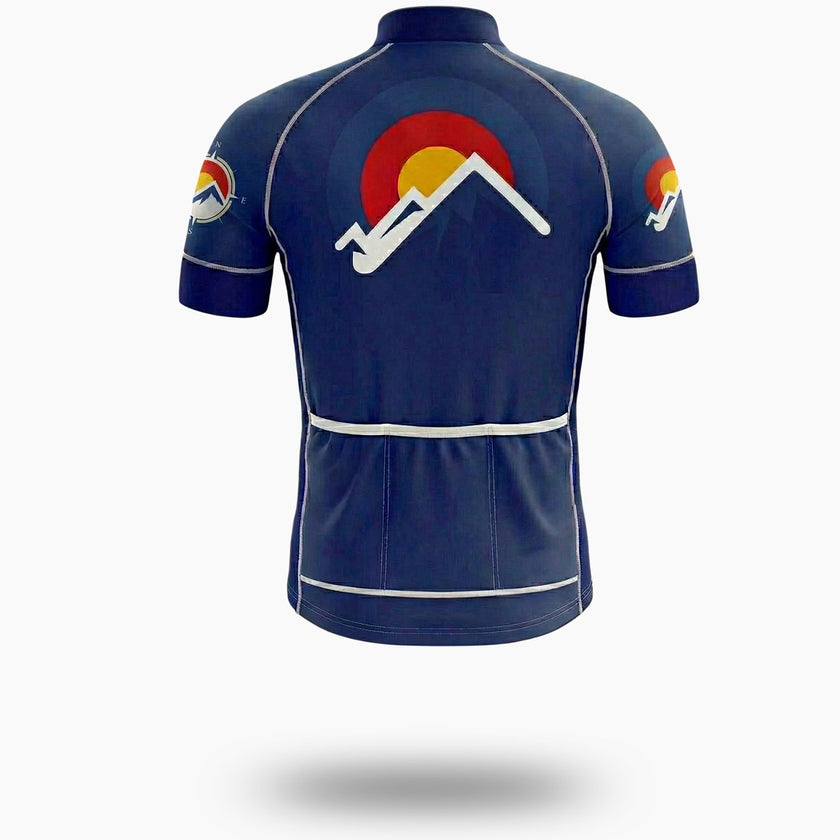 Colorado Sunrise Men's Bike Jersey, The Colorado Cycling Jersey & Bib Short - Short Sleeve Cycling Jersey-White