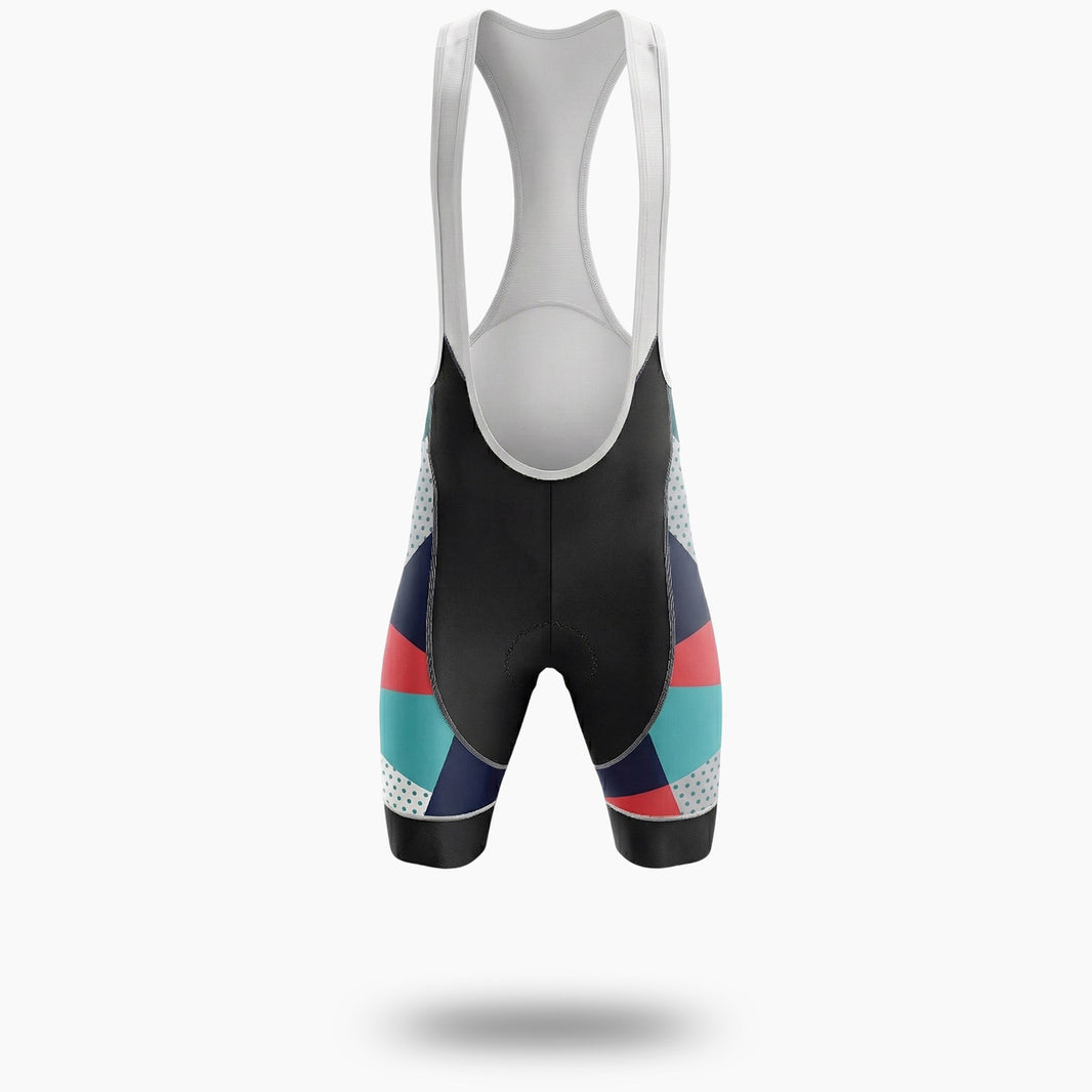 Colorful Men's Cycling Jersey Custom Team Name, Custom Logo Cycling Jersey - Bib Shorts-White