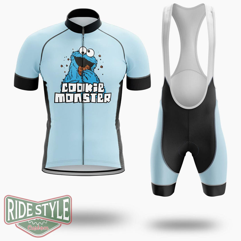 Cookie Monster Cycling Jersey Kit - Short Sleeve Cycling Jersey Kit-White