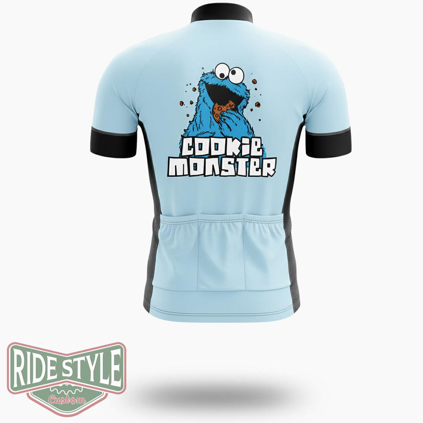 Cookie Monster Cycling Jersey Kit - Short Sleeve Cycling Jersey-White