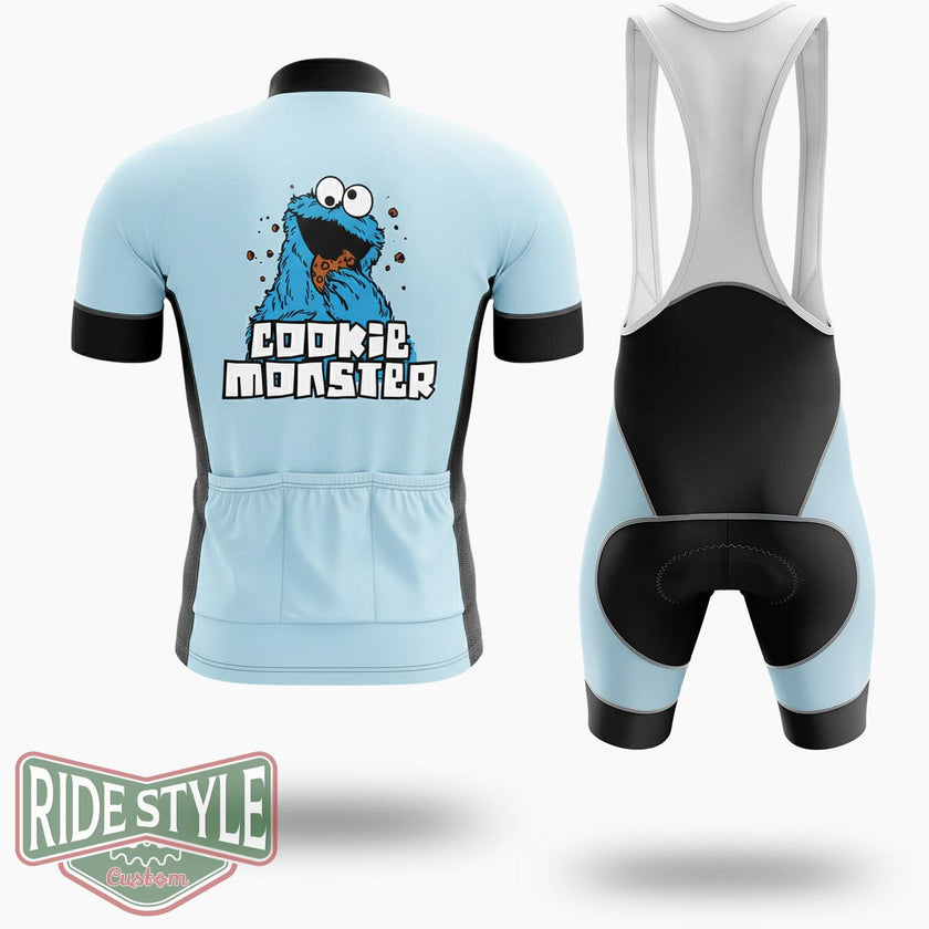 Cookie Monster Cycling Jersey Kit - Short Sleeve Cycling Jersey Kit-White