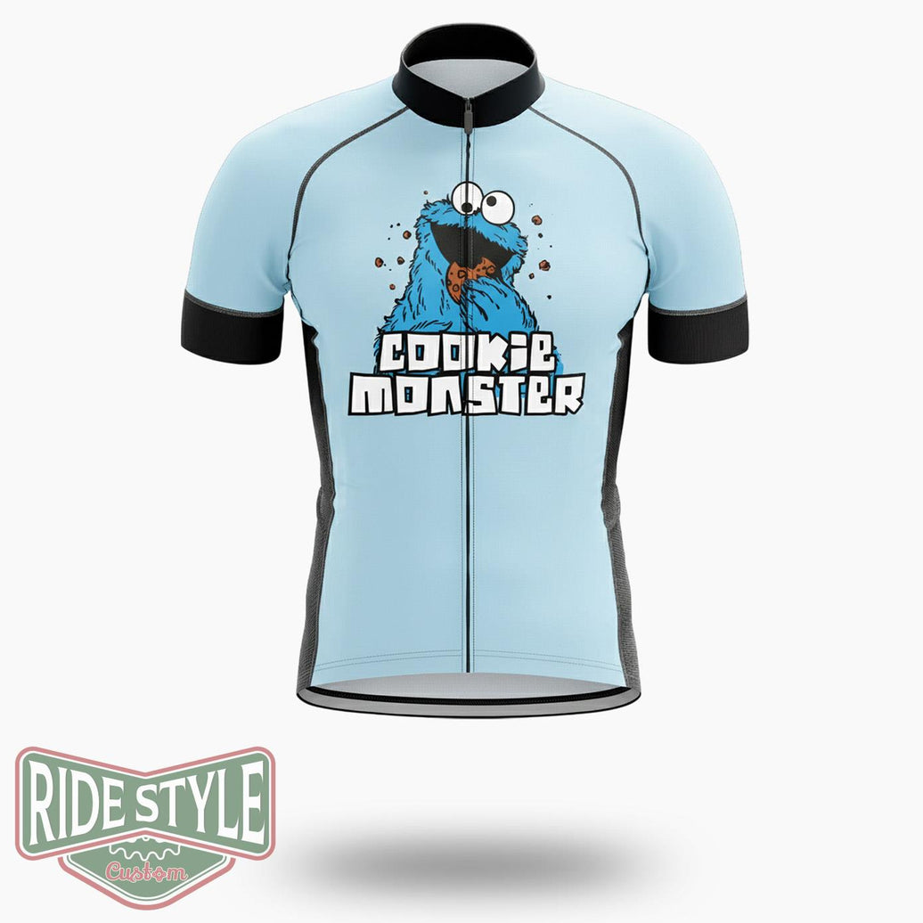 Cookie Monster Cycling Jersey Kit - Short Sleeve Cycling Jersey-White