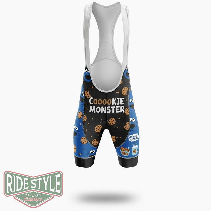 Cookie Monster, Me Want Cookies Cycling Jersey Kit - Bib Shorts-White