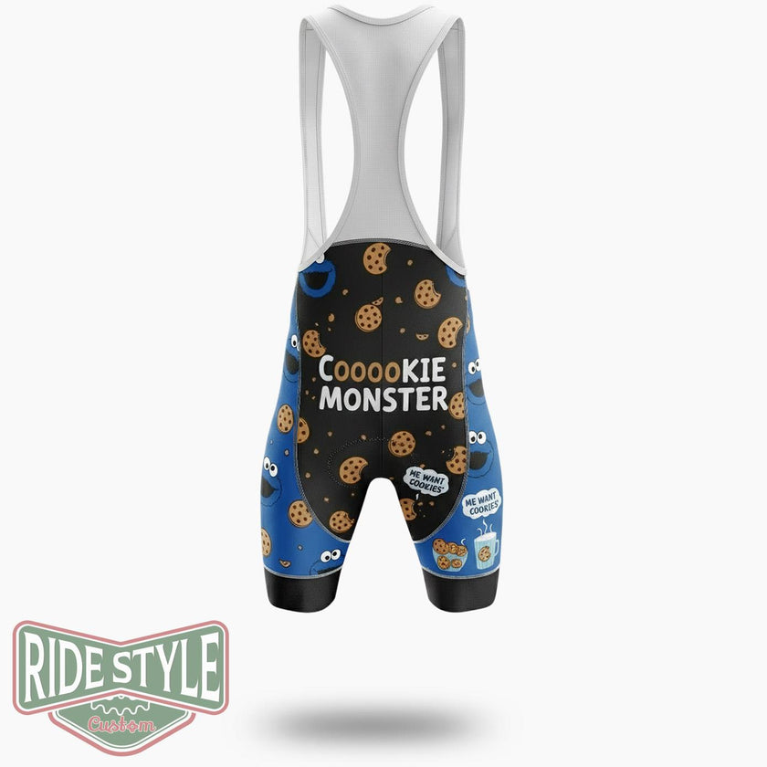 Cookie Monster, Me Want Cookies Cycling Jersey Kit - Bib Shorts-White