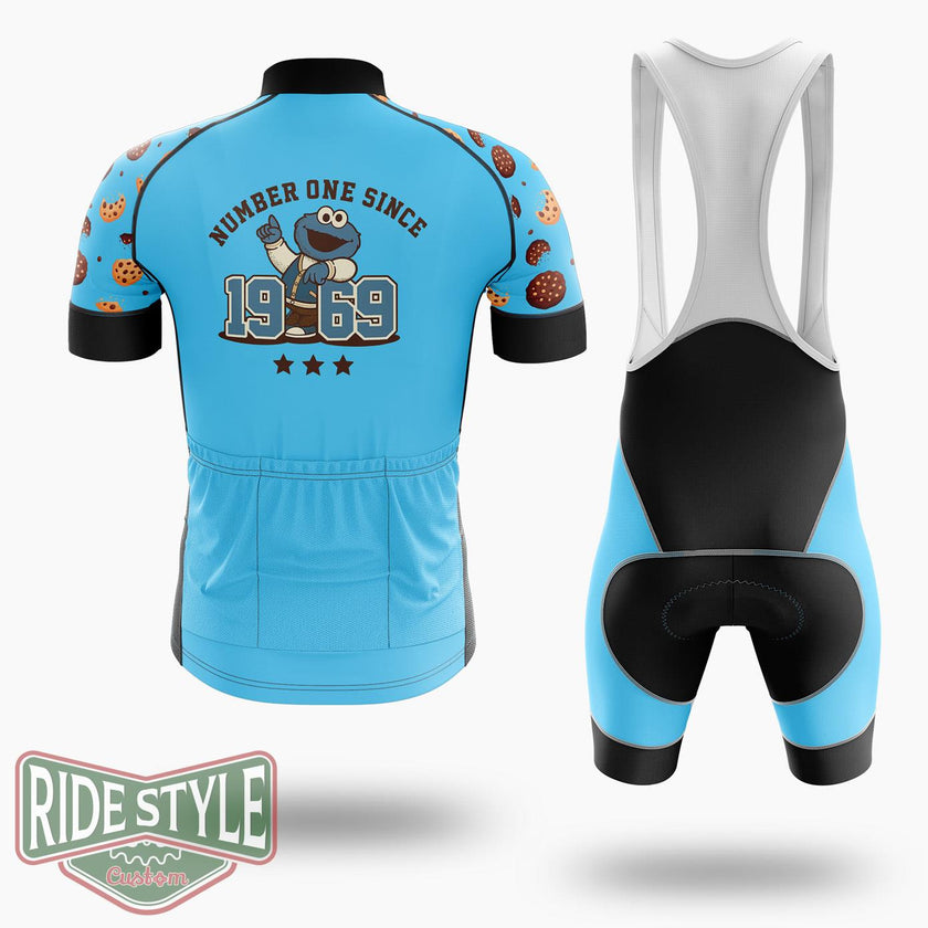 Cookie Monster One Since 1969 Cycling Jersey Kit, Bicycle Clothing - Short Sleeve Cycling Jersey Kit-White
