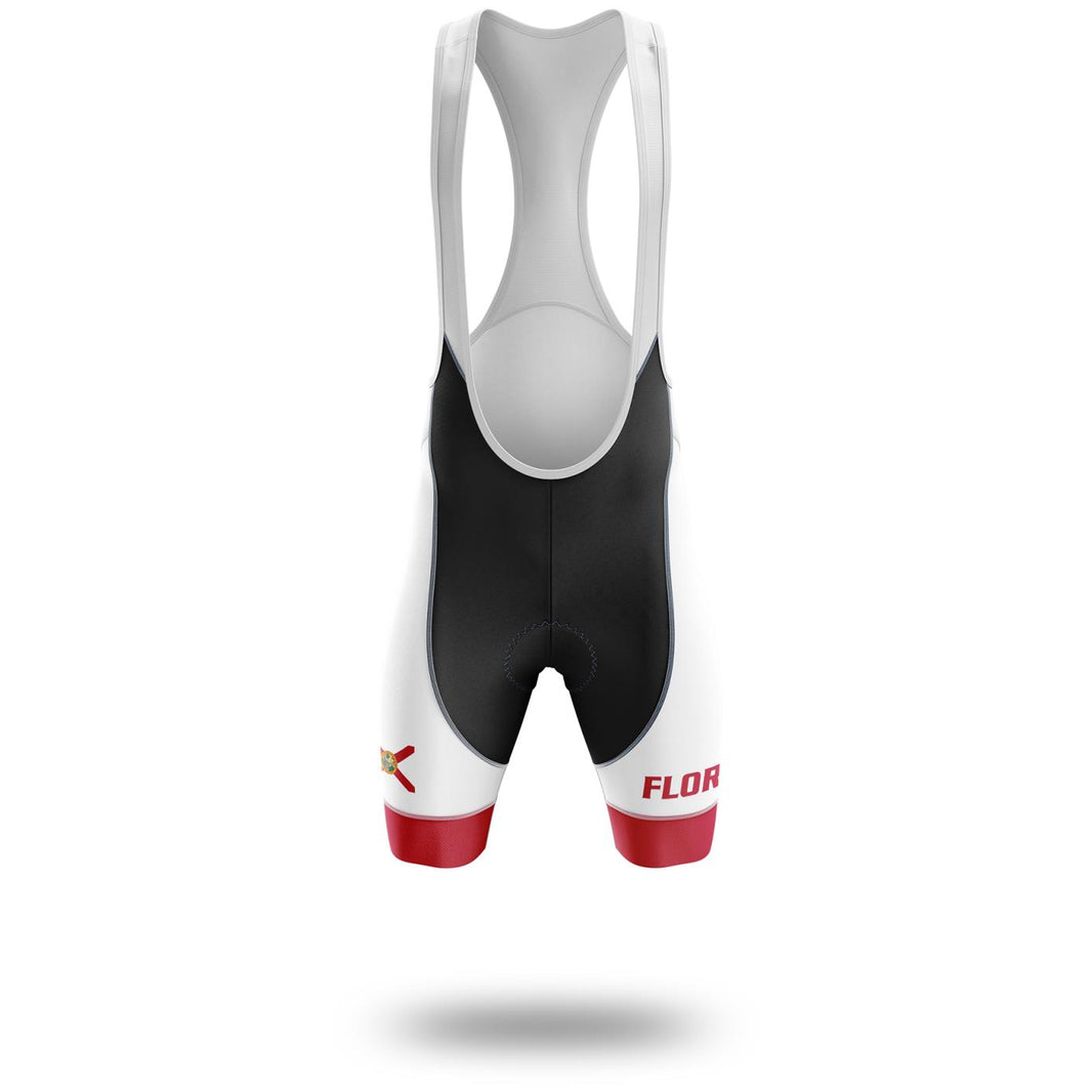 Custom Florida State Flag Cycling Kit, Cycling Personalized Name Jersey - Bib Shorts-White