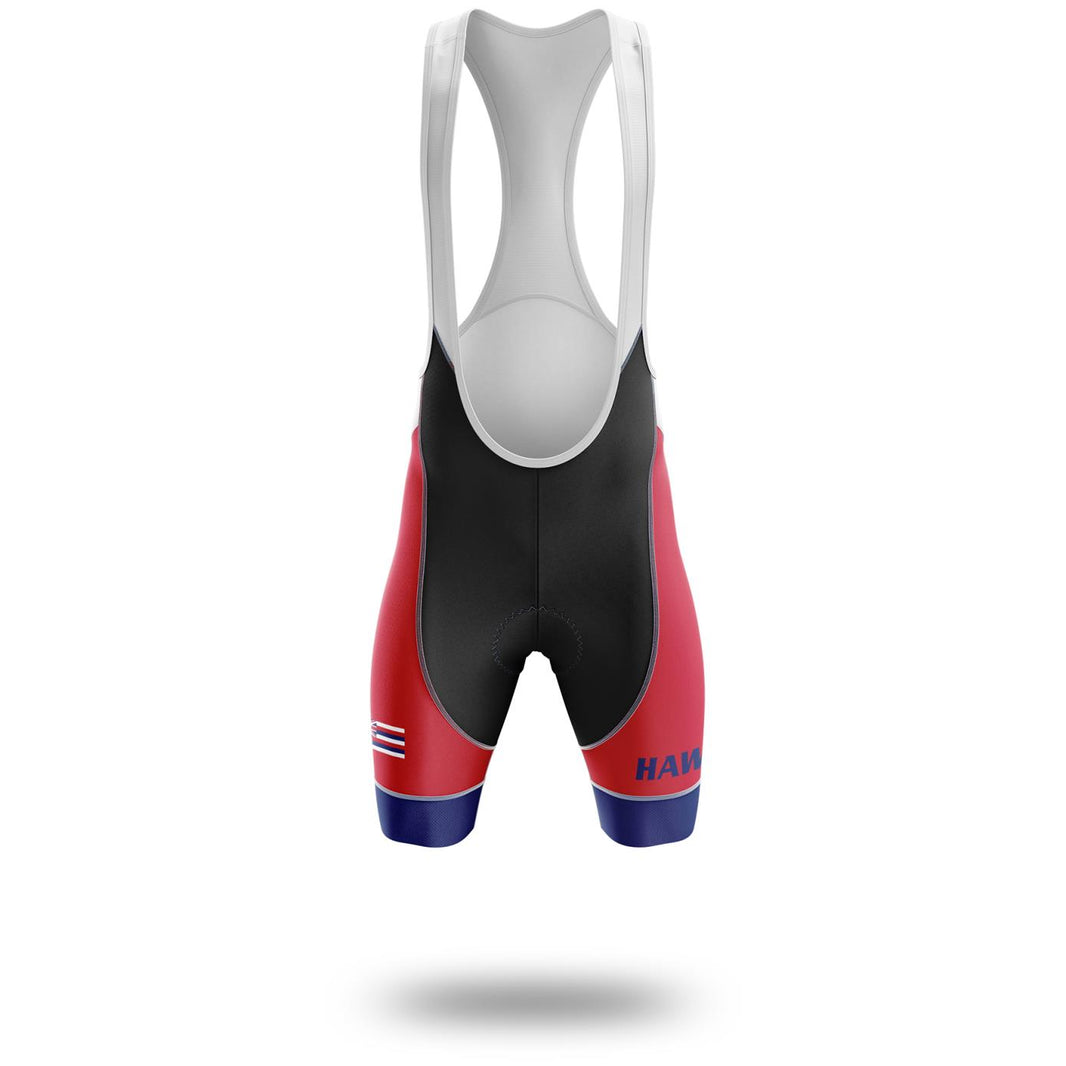 Custom Hawaii State Flag Cycling Kit, Cycling Personalized Name Jersey - Bib Shorts-White