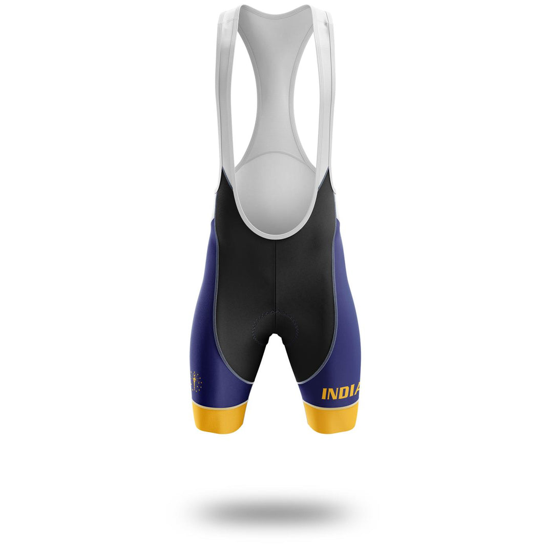 Custom Indiana State Flag Cycling Kit, Cycling Personalized Name Jersey - Bib Shorts-White