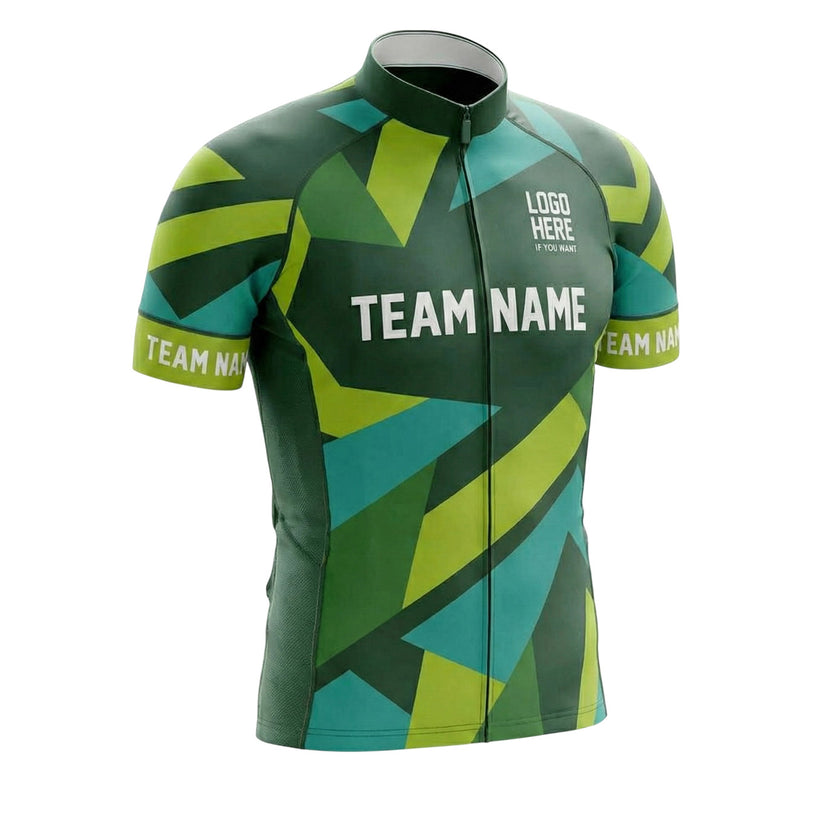 Custom Team Name & Logo Men's Cycling Jersey - Short Sleeve Cycling Jersey-White