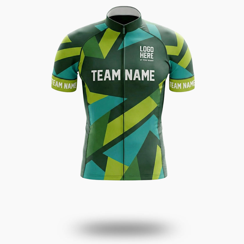 Custom Team Name & Logo Men's Cycling Jersey - Short Sleeve Cycling Jersey-White