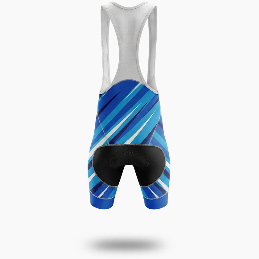Custom Team Name, Personalized Name, Custom Team Logo Men's Blue Cycling Jersey - Bib Shorts-White