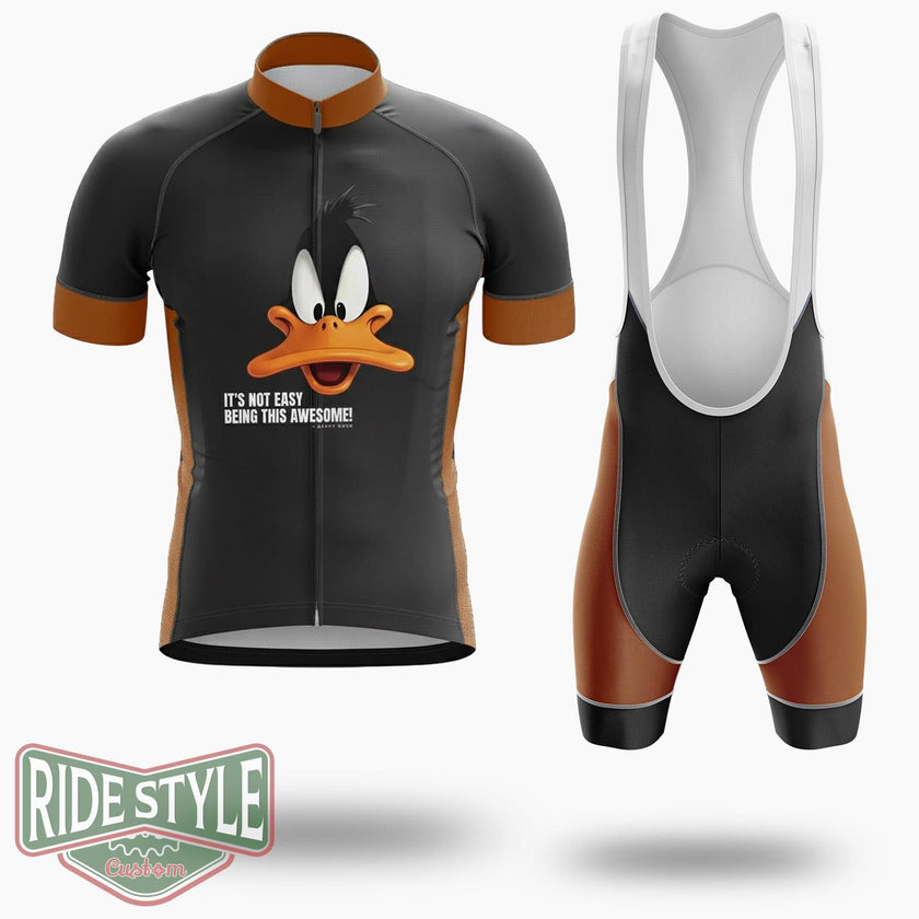 Daffy Duck It's Not Easy Being This Awesome Cycling Jersey Kit - Short Sleeve Cycling Jersey Kit-White