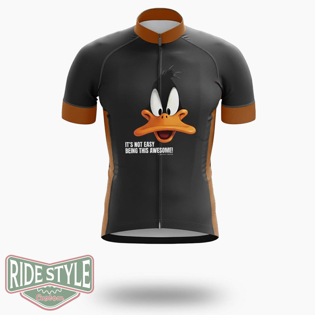 Daffy Duck It's Not Easy Being This Awesome Cycling Jersey Kit - Short Sleeve Cycling Jersey-White
