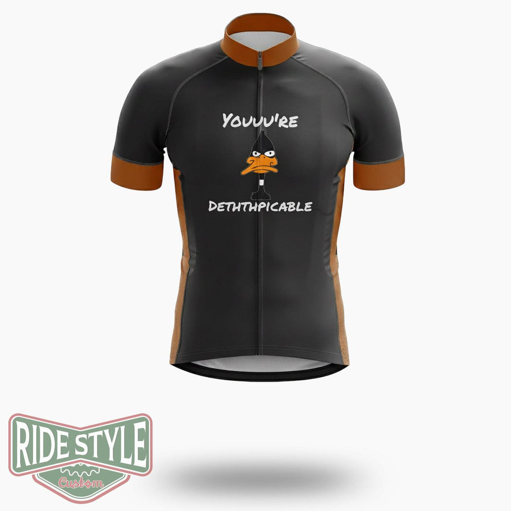 Daffy Duck  You're Despicable Cycling Jersey Kit - Short Sleeve Cycling Jersey-White